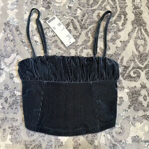 UO EDEN RUCHED CAMI IN BLUE/NAVY